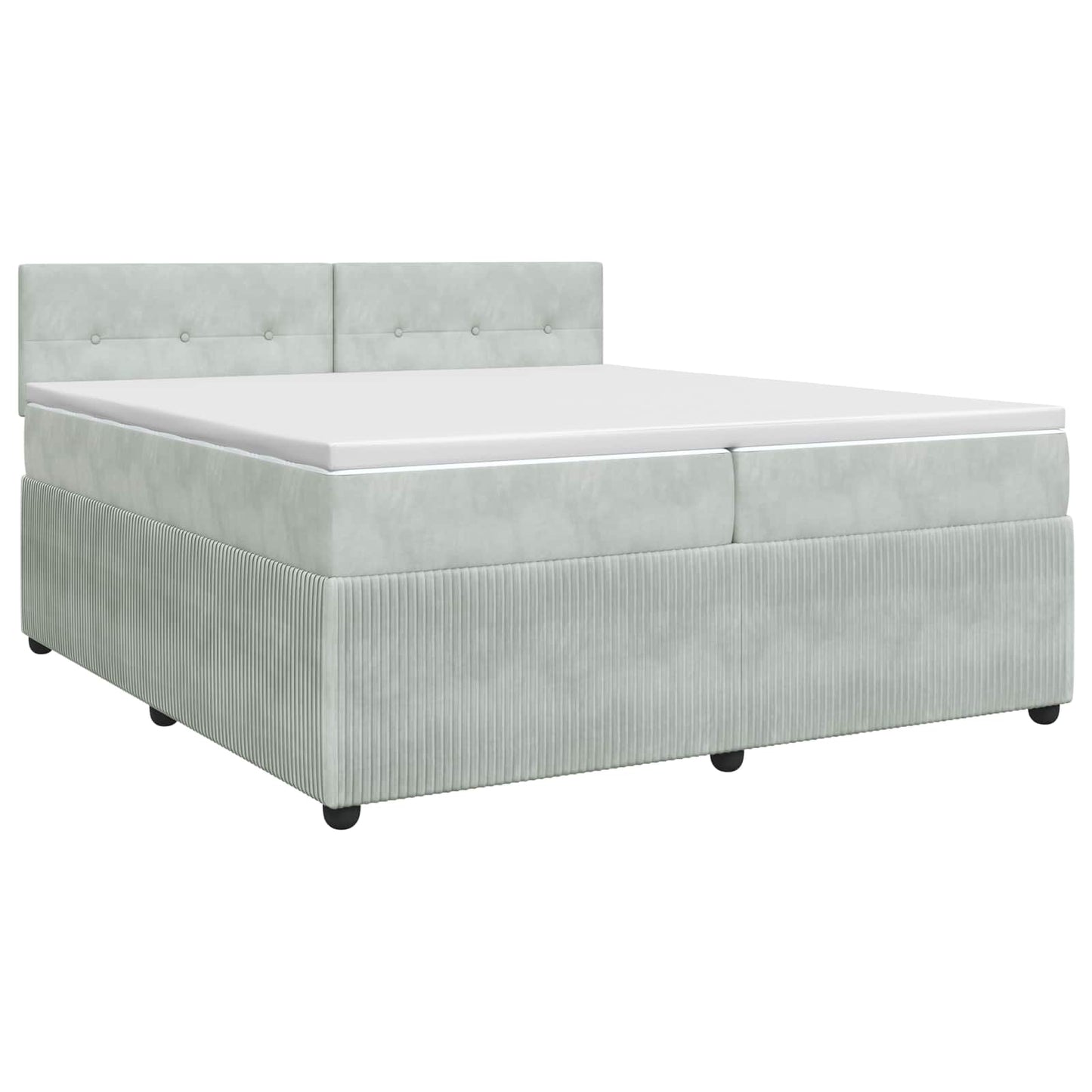 Boxspringbed met matras Lichtgrijs 200 x 200 cm Fluweel