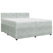 Boxspringbed 200x200 cm lichtgrijs fluweel