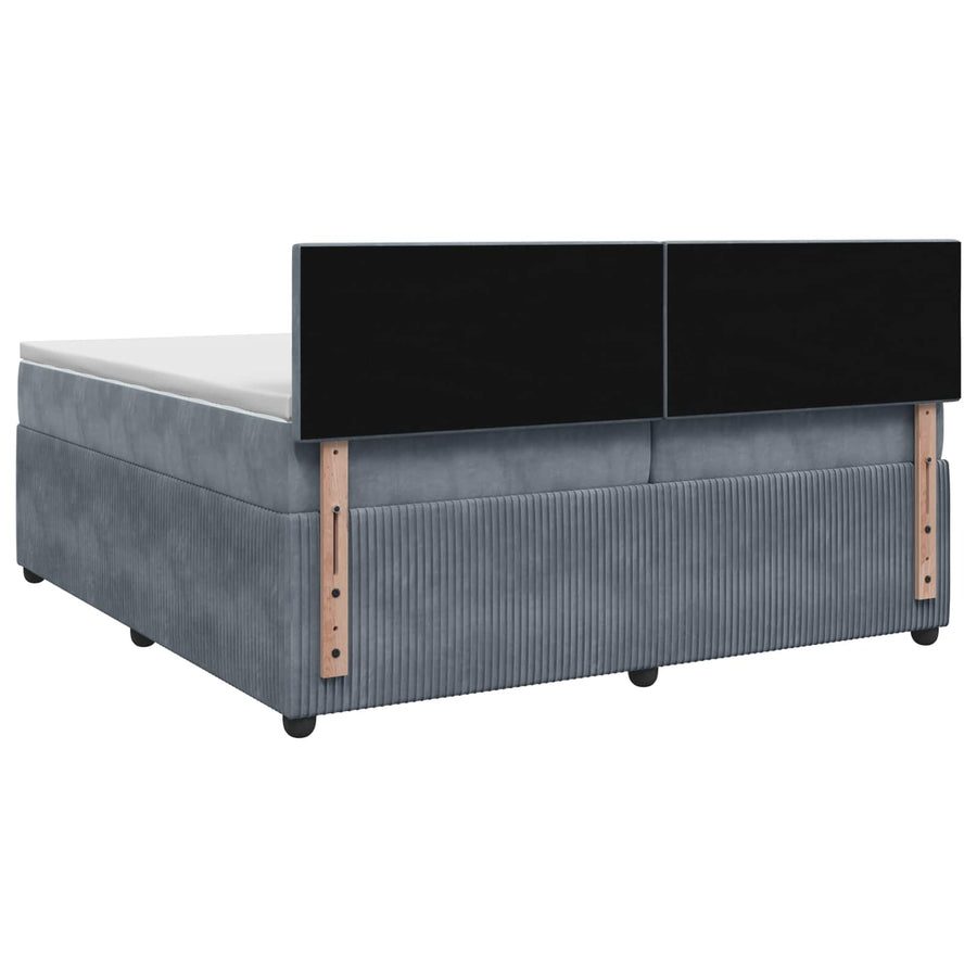 Boxspringbed met matras Donkergrijs 200 x 200 cm Fluweel