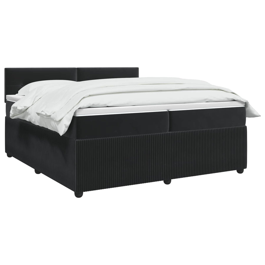 Boxspringbed met matras Zwart 200 x 200 cm Fluweel