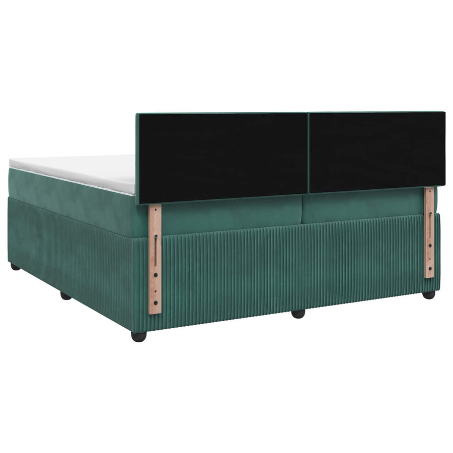 Boxspringbed met matras Donkergroen 200 x 200 cm Fluweel