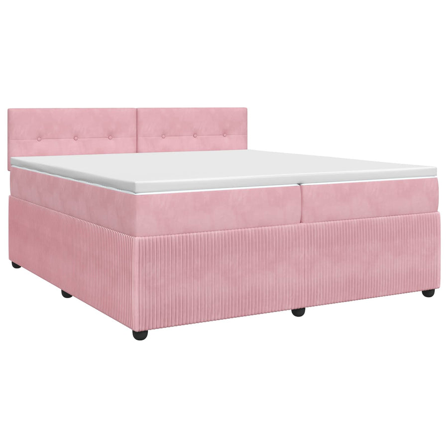 Boxspringbed met matras Roze 200 x 200 cm Fluweel