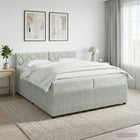 Boxspringbed 200x200 cm lichtgrijs fluweel