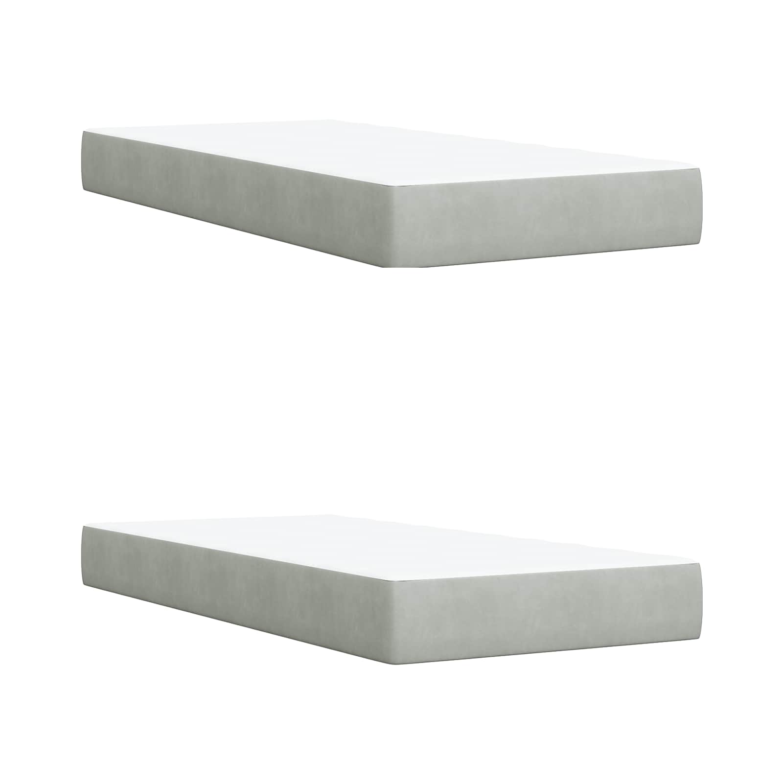 Boxspringbed met matras Lichtgrijs 200 x 200 cm Fluweel