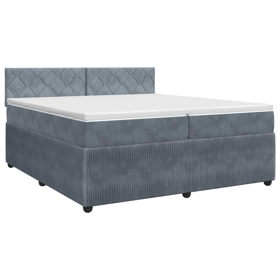 Boxspringbed met matras Donkergrijs 200 x 200 cm Fluweel