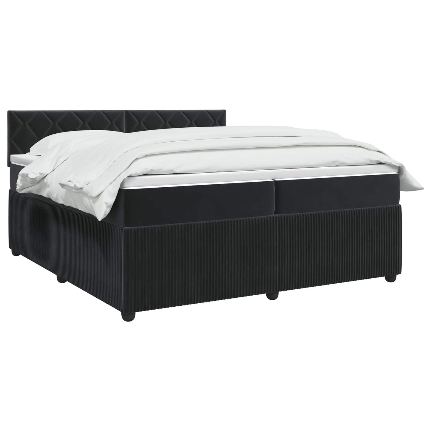 Boxspringbed met matras Zwart 200 x 200 cm Fluweel