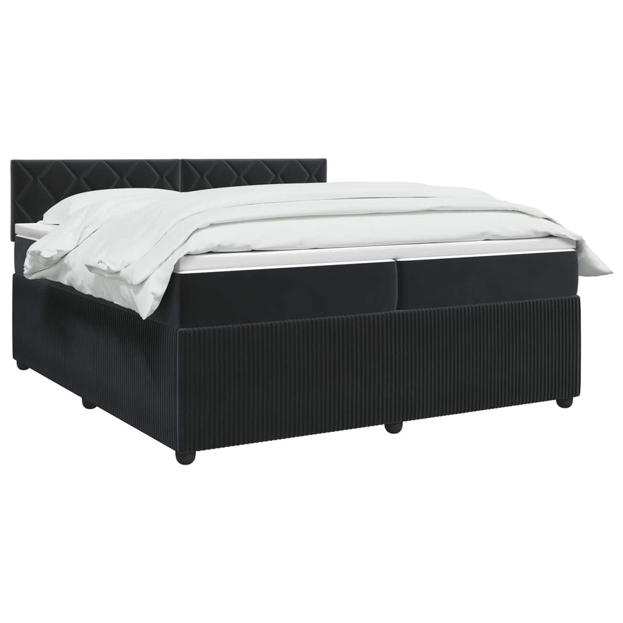 Boxspringbed met matras Zwart 200 x 200 cm Fluweel