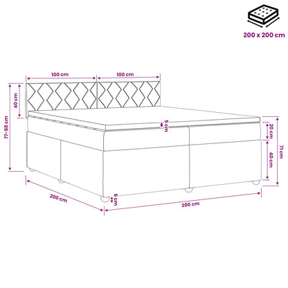 Boxspringbed met matras Zwart 200 x 200 cm Fluweel