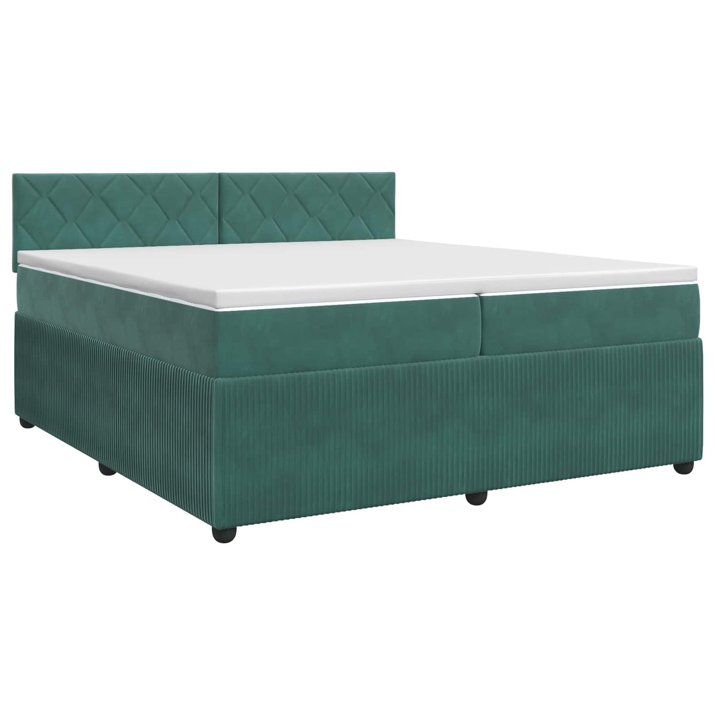 Boxspringbed met matras Donkergroen 200 x 200 cm Fluweel