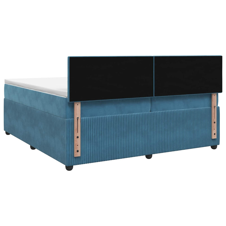 Boxspringbed met matras Donkerblauw 200 x 200 cm Fluweel