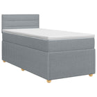 Boxspringbed met matras Lichtgrijs 90 x 190 cm Stof