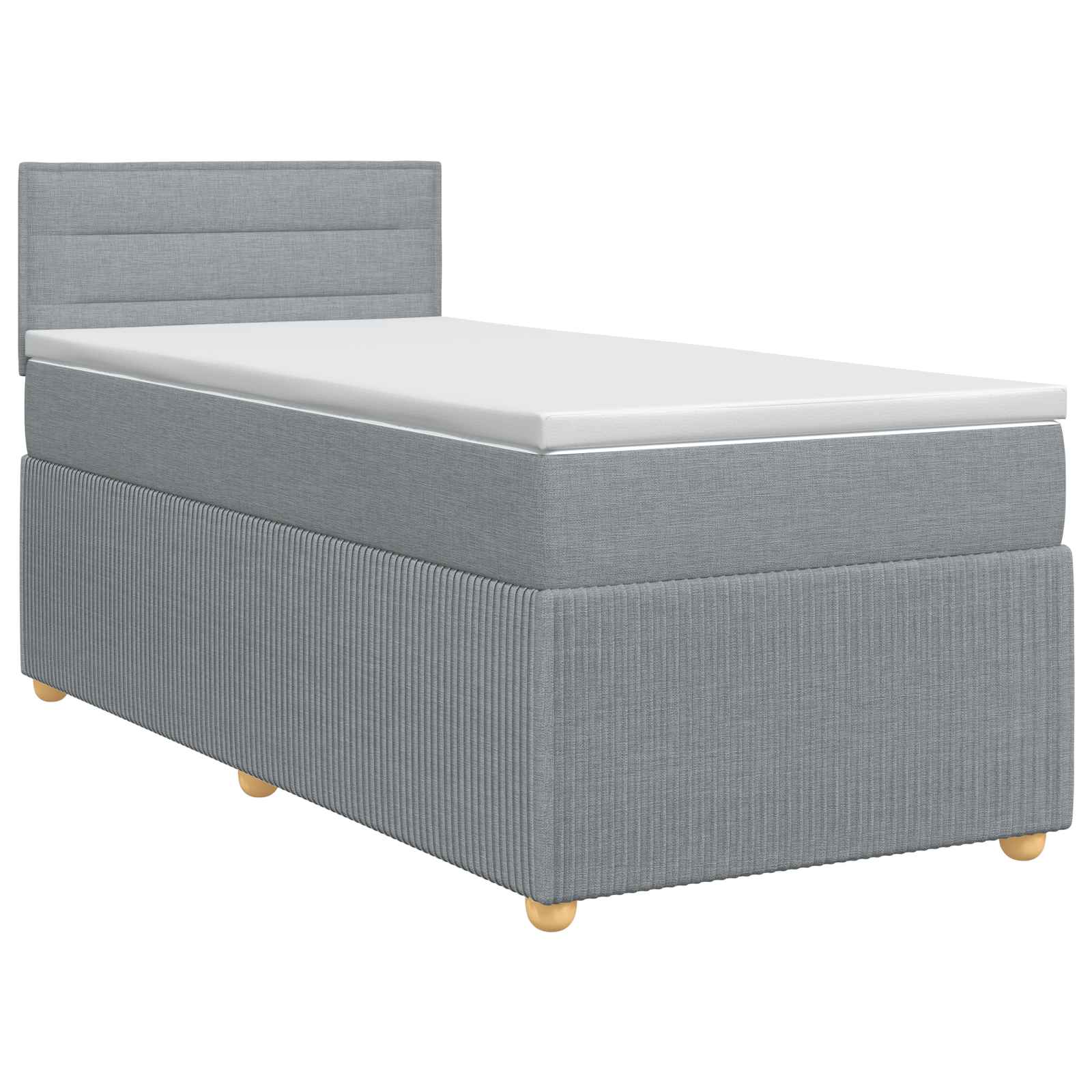 Boxspringbed met matras Lichtgrijs 90 x 190 cm Stof
