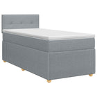 Boxspringbed met matras Lichtgrijs 90 x 190 cm Stof