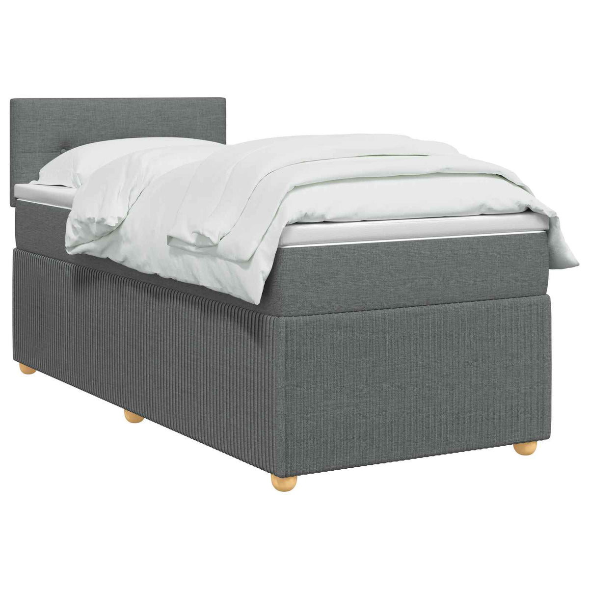 Boxspringbed met matras Donkergrijs 90 x 190 cm Stof