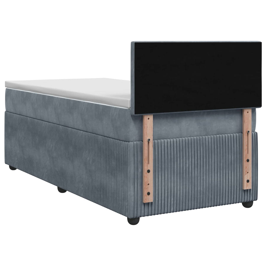 Boxspringbed met matras Donkergrijs 90 x 190 cm Fluweel