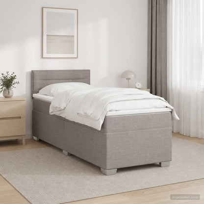 Boxspring Bed met Matras en LED Taupe 90 x 190 cm Stof