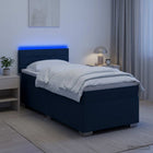 Boxspring bed met matras LED blauw 90x200 cm