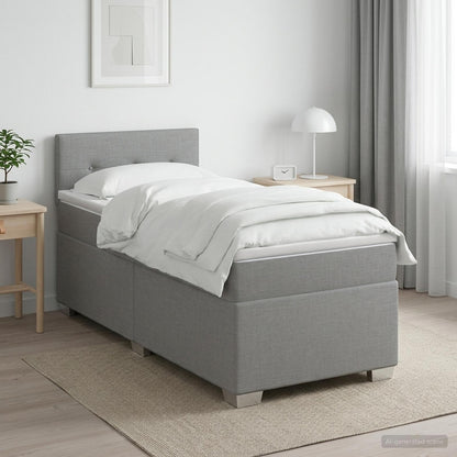 Boxspring Bed met Matras en LED Lichtgrijs 80 x 200 cm Stof