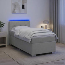 Boxspring Bed met Matras en LED Lichtgrijs 100 x 200 cm Stof