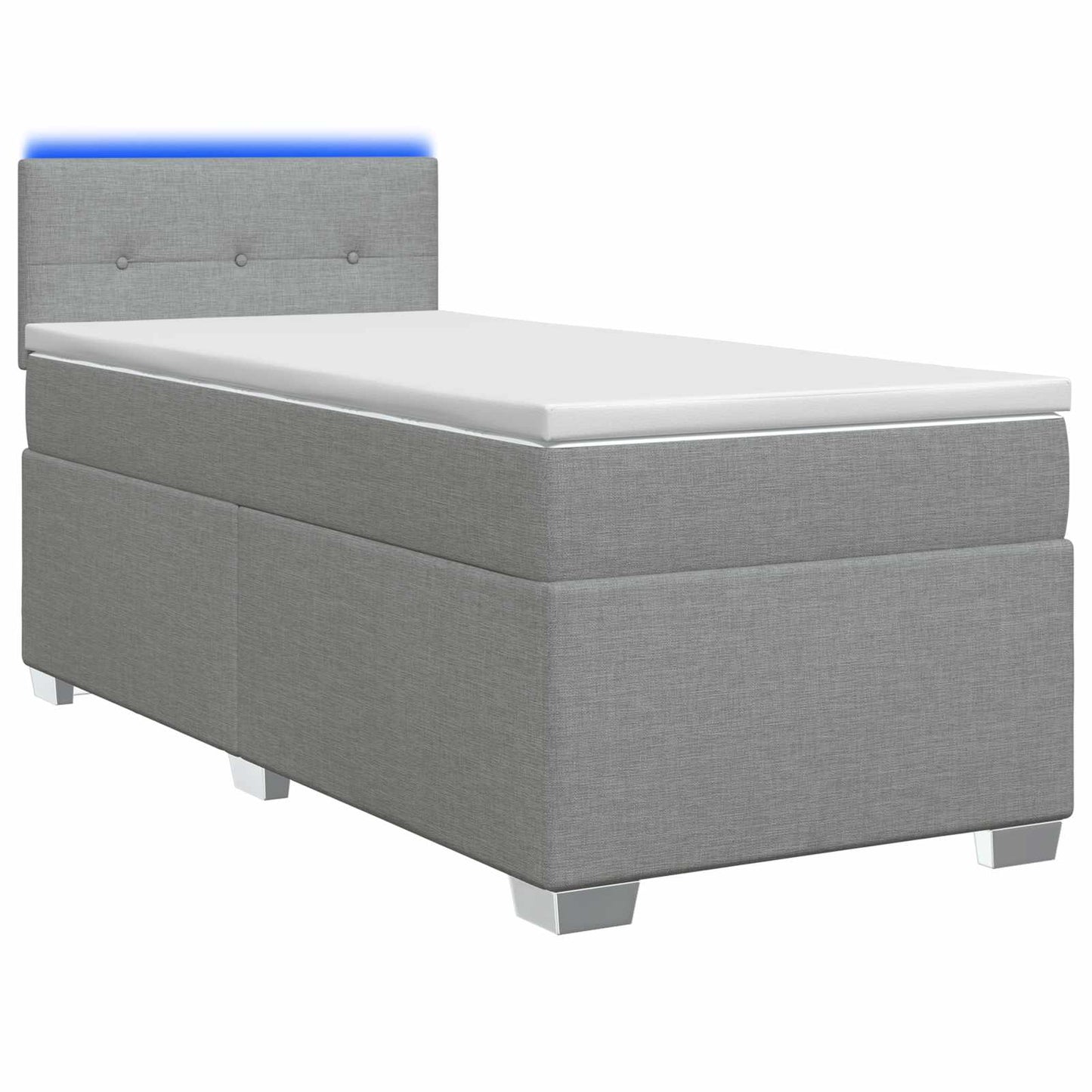 Boxspring Bed met Matras en LED Lichtgrijs 80 x 200 cm Stof