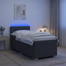 Boxspring Bed met Matras en LED Donkergrijs 90 x 200 cm Stof