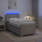 Boxspring bed 80x200 cm taupe met matras en LED