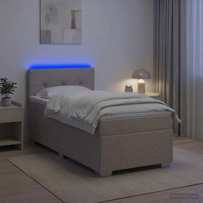 Boxspring Bed met Matras en LED Taupe 80 x 200 cm Stof