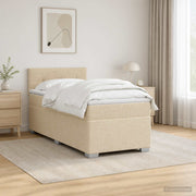 Boxspringbed 100x200 cm crèmekleurig met LED hoofdbord