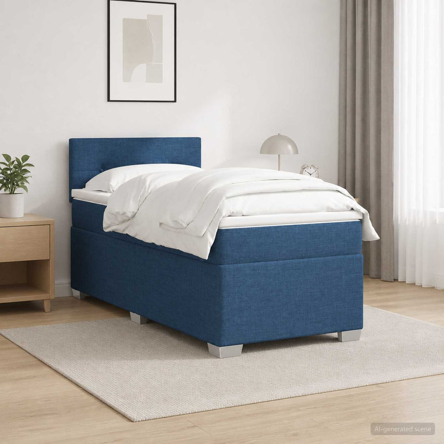 Boxspring Bed met Matras en LED Blauw 80 x 200 cm Stof