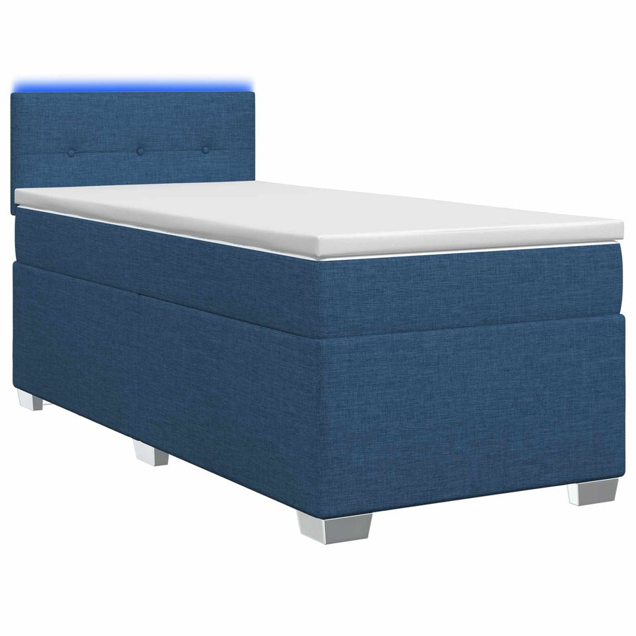 Boxspring Bed met Matras en LED Blauw 80 x 200 cm Stof