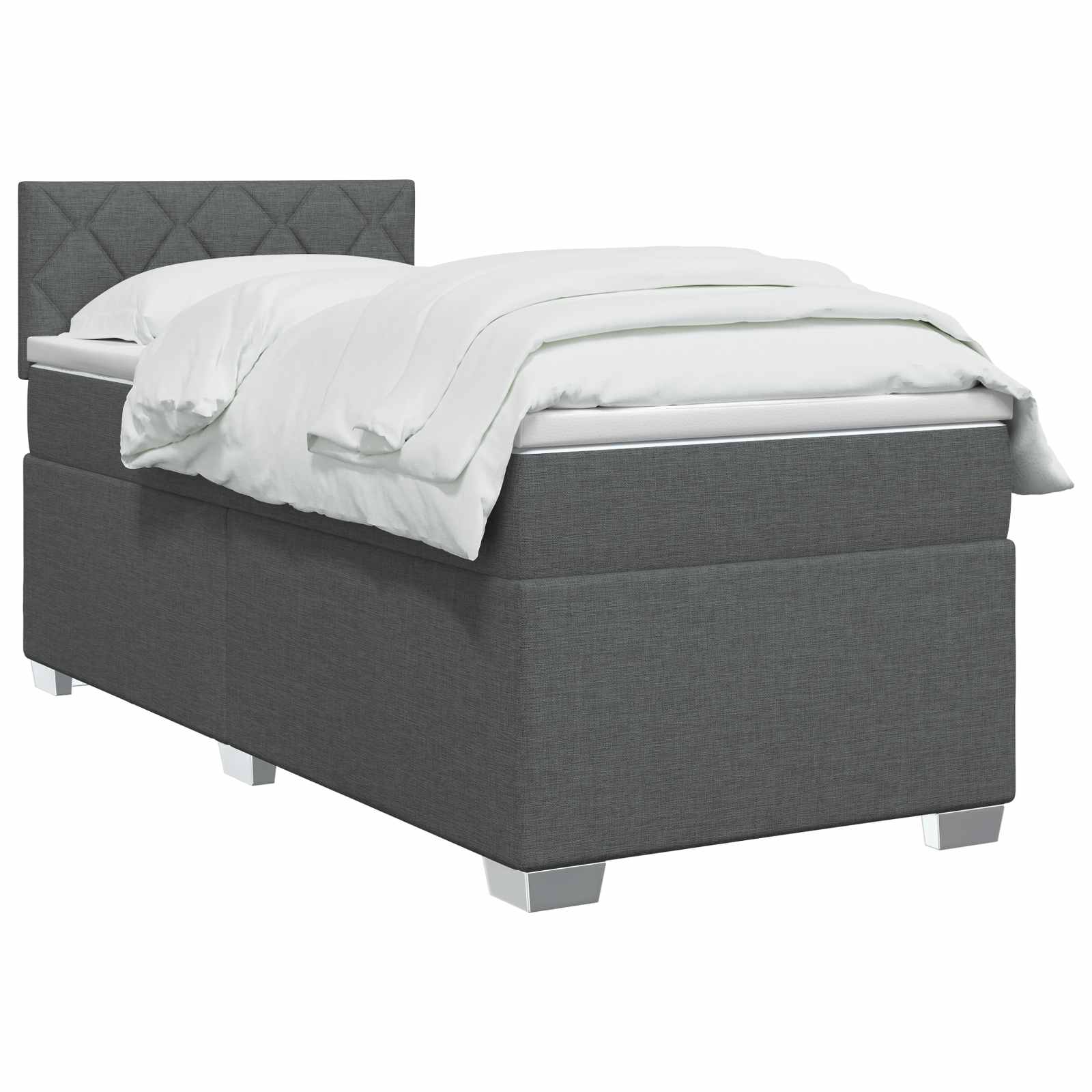 Boxspring Bed met Matras en LED Donkergrijs 80 x 200 cm Stof