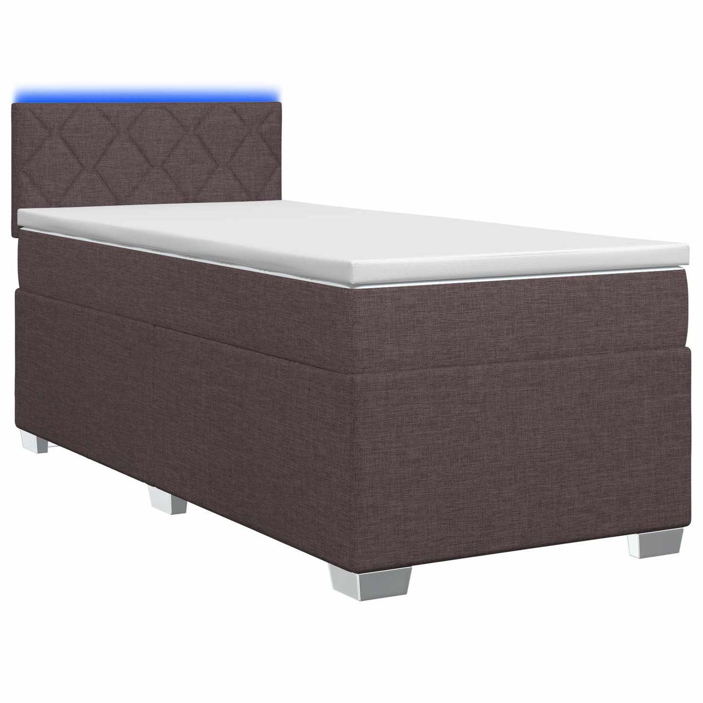 Boxspring Bed met Matras en LED Donkerbruin 80 x 200 cm Stof