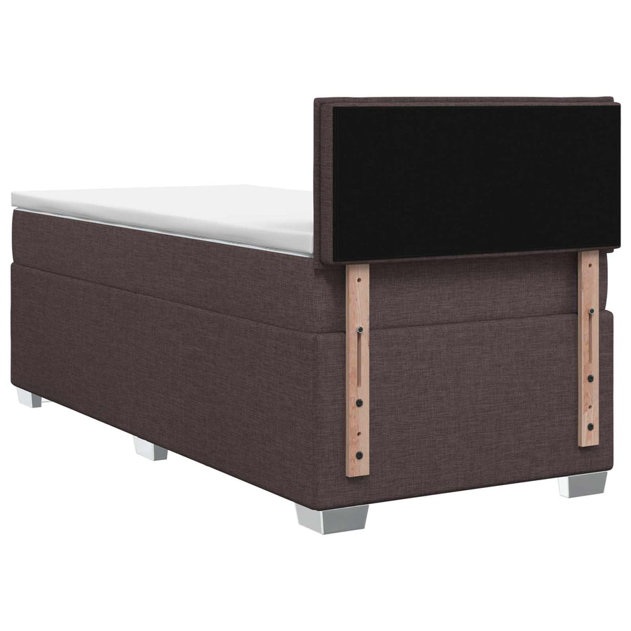 Boxspring Bed met Matras en LED Donkerbruin 80 x 200 cm Stof