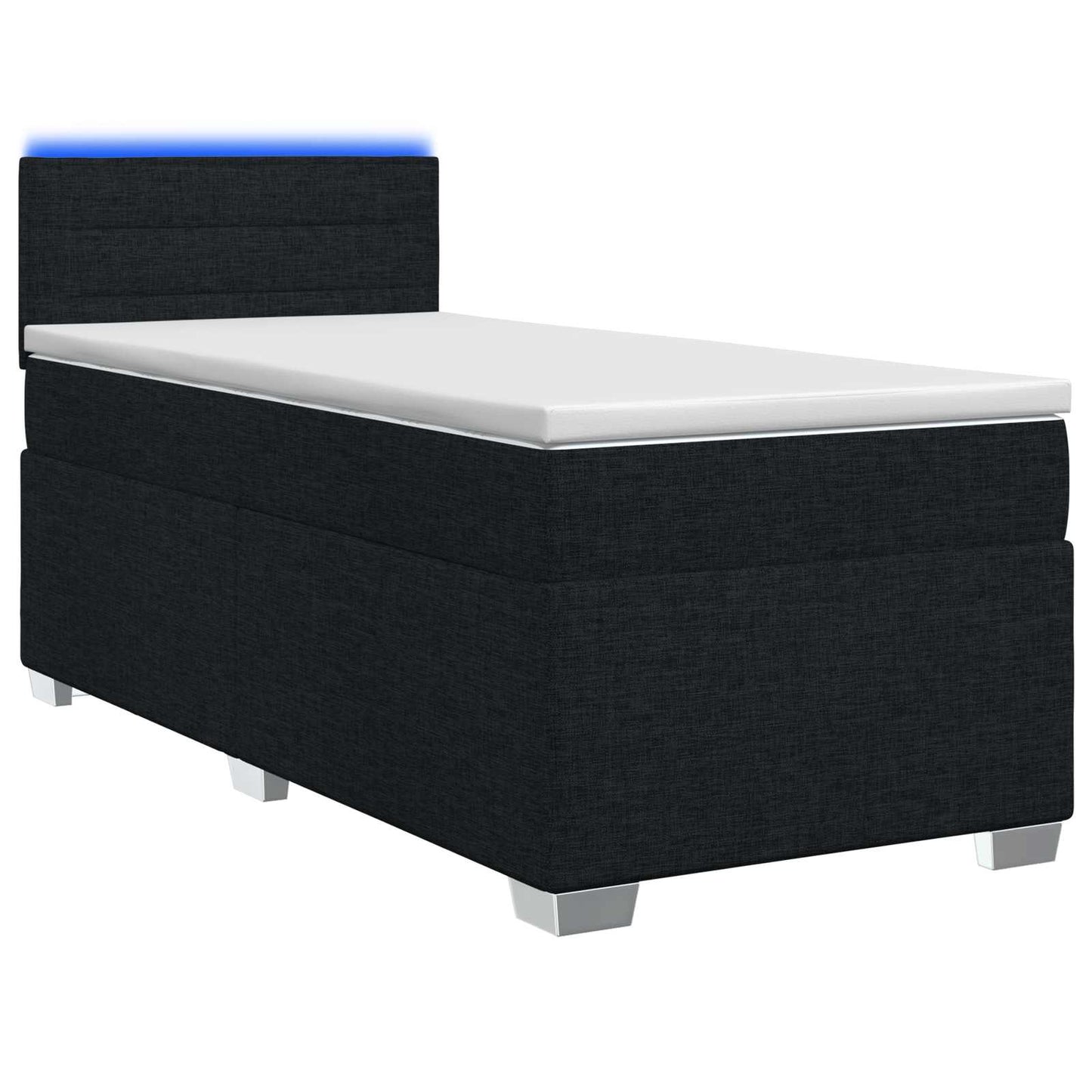 Boxspring Bed met Matras en LED Zwart 90 x 190 cm Stof