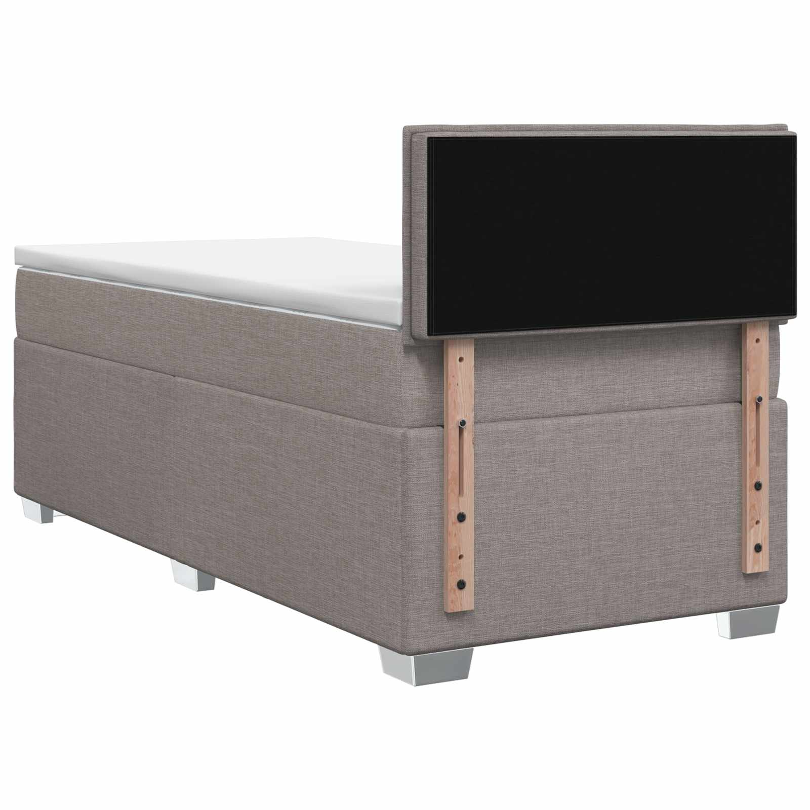 Boxspring Bed met Matras en LED Taupe 90 x 190 cm Stof