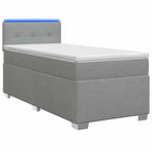 Boxspring bed 90x190 cm lichtgrijs met matras en LED