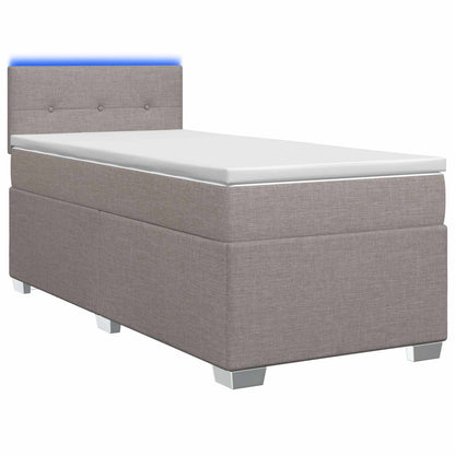 Boxspring Bed met Matras en LED Taupe 90 x 190 cm Stof