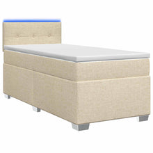 Boxspring Bed met Matras en LED Crèmekleurig 90 x 190 cm Stof