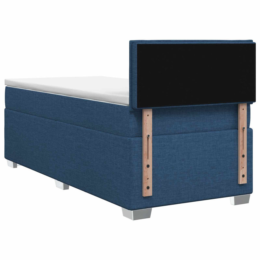 Boxspring Bed met Matras en LED Blauw 90 x 190 cm Stof