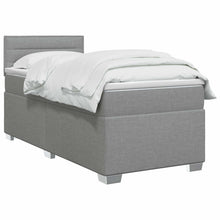 Boxspring Bed met Matras en LED Lichtgrijs 90 x 200 cm Stof