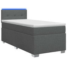 Boxspring Bed met Matras en LED Donkergrijs 90 x 200 cm Stof