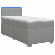 Boxspring bed 90x200 cm lichtgrijs met matras en LED