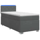 Boxspring Bed met Matras en LED Donkergrijs 90 x 200 cm Stof