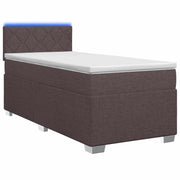 Boxspringbed met matras en LED 90x200 cm donkerbruin