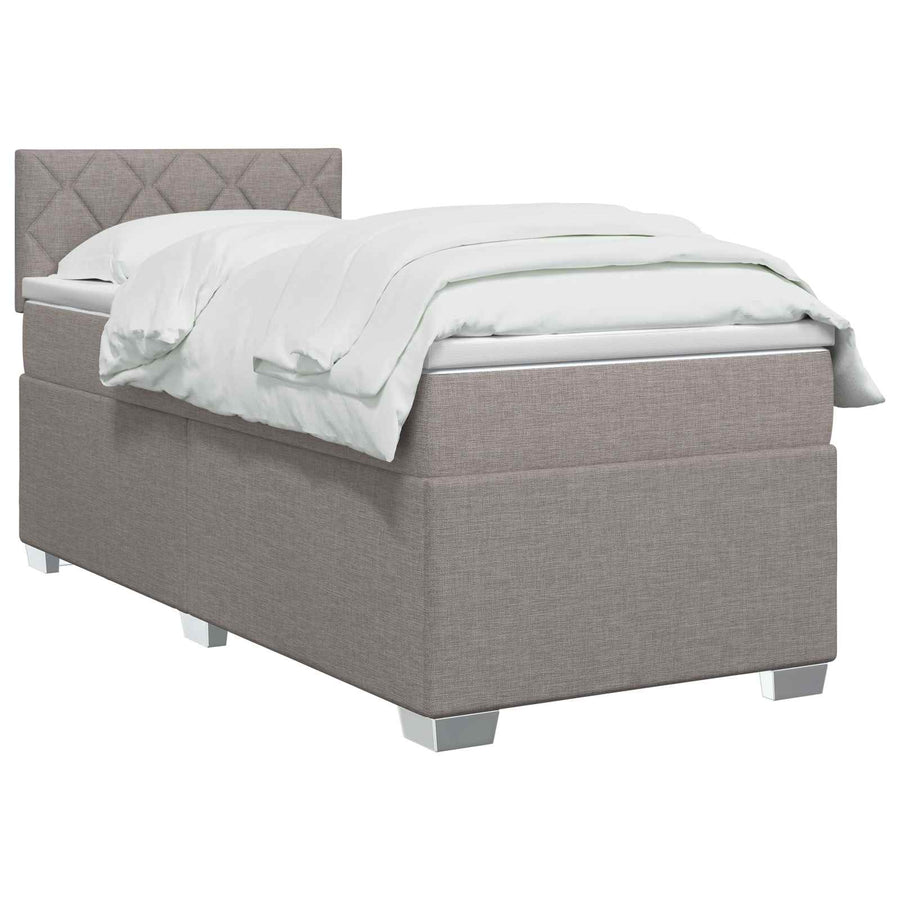 Boxspring Bed met Matras en LED Taupe 90 x 200 cm Stof