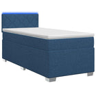 Boxspring Bed met Matras en LED Blauw 90 x 200 cm Stof