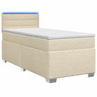 Boxspring bed 100x200 cm crèmekleurig stof