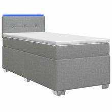 Boxspring Bed met Matras en LED Lichtgrijs 100 x 200 cm Stof