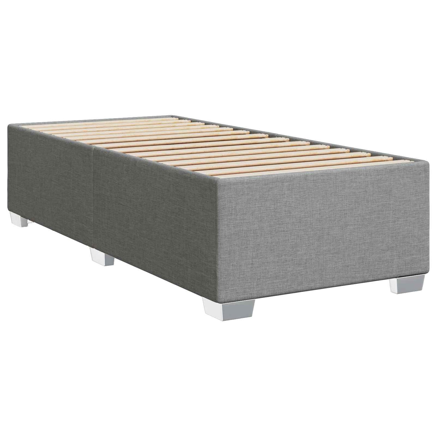 Boxspring Bed met Matras en LED Lichtgrijs 100 x 200 cm Stof