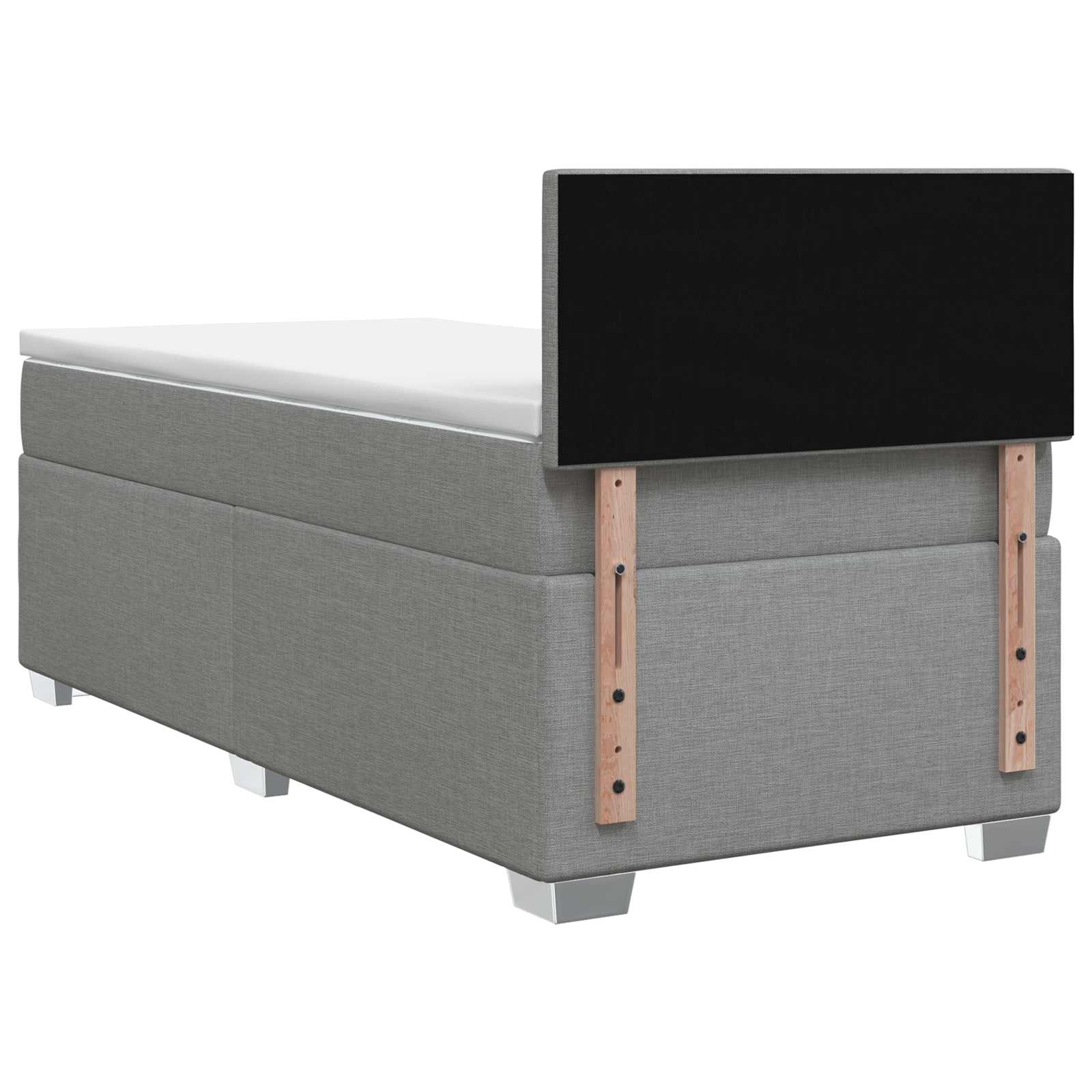 Boxspring Bed met Matras en LED Lichtgrijs 100 x 200 cm Stof